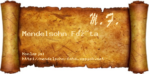 Mendelsohn Fáta névjegykártya